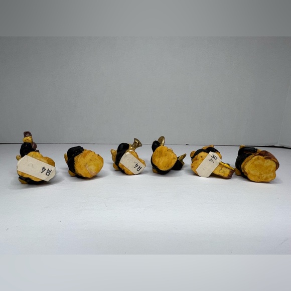 SET OF 6 RESIN TEDDY BEAR BAND FIGURINES WITH INSTRUMENTS 2" TALL EACH *EUC VTG* - Picture 2 of 11